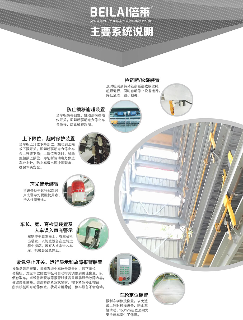 重庆昆明PSH7七层升降横移机械立体停车位设备主要系统说明